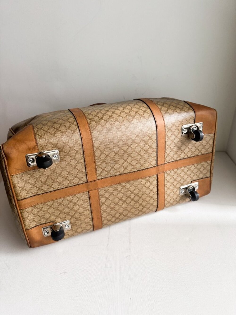 Vintage Celine Coated Canvas Duffle Travel Bag - Picture 8 of 13